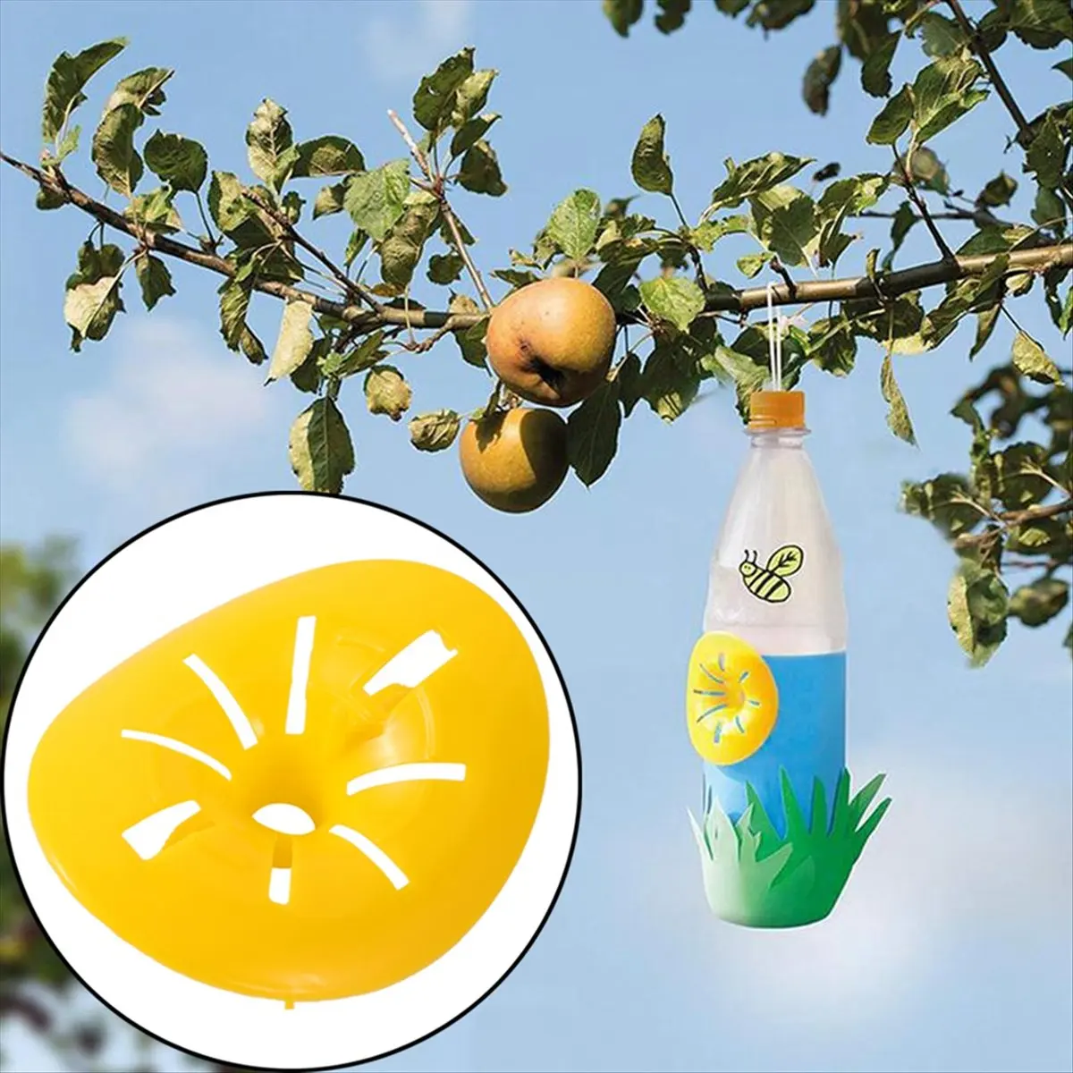 AA83 Wasp Trap Catcher Flower Shape Flying Insect Funnel Trap for Bees Garden Outdoor Hanging
