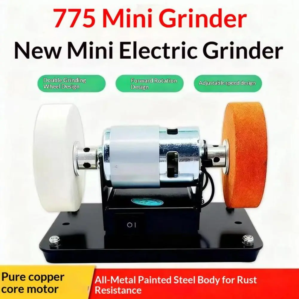 New Speed Adjustable Mini Bench Grinder Sturdy Base Space-Saving Electric Grinder for Home Dual Wheel Grinder
