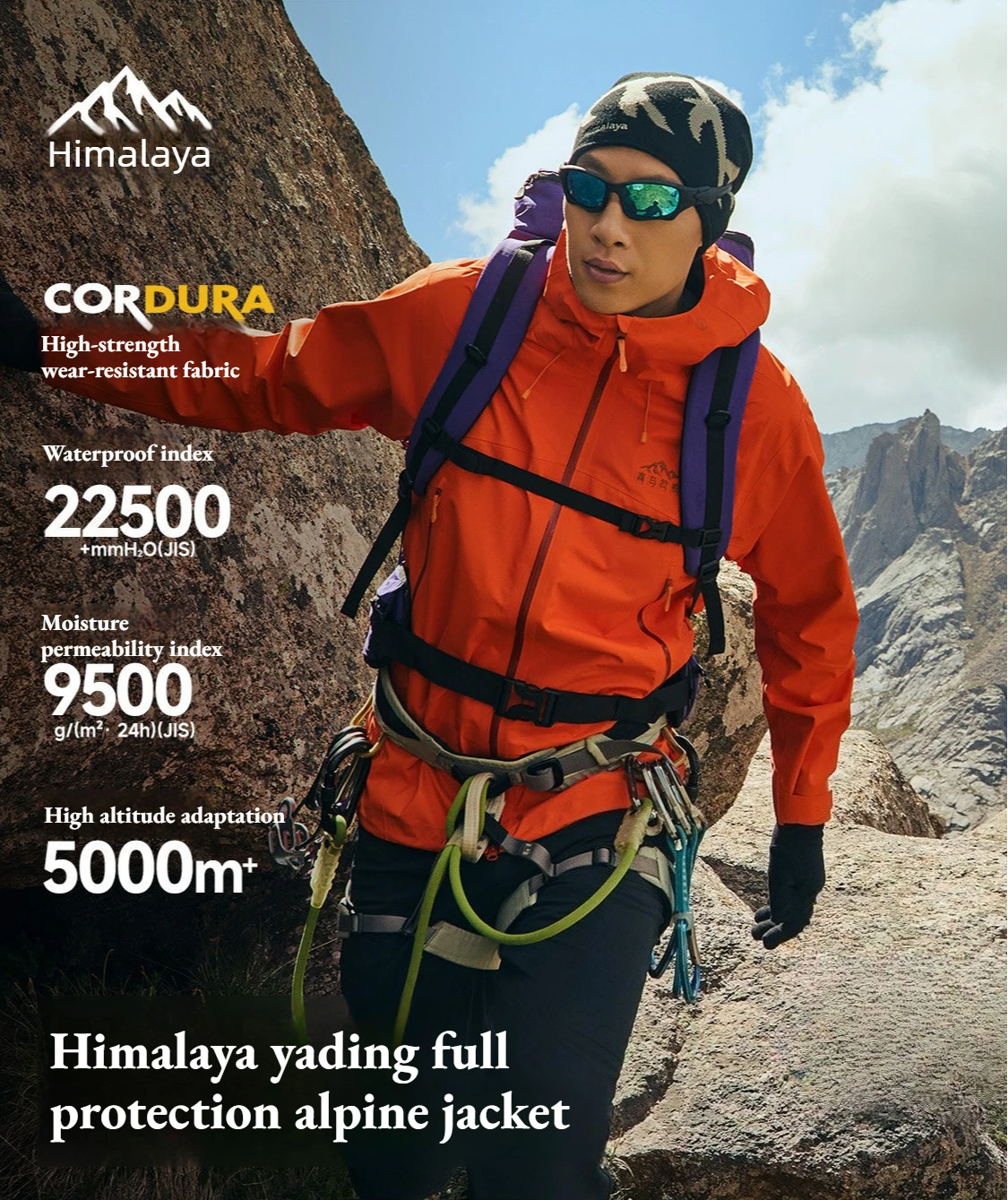 

Golden Camel & Himalaya H5500 Hard Shell Jacket Rainstorm Waterproof Hooded Coats Outdoor Professional Mountaineering Jackets