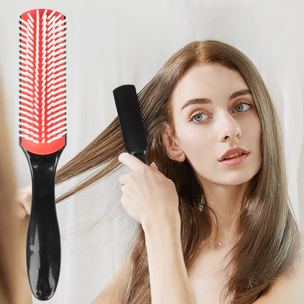 7 Rows Detangling Hair Brush Denman Detangler Hairbrush Scalp Massager Straight Curly Wet Hair Comb Salon Hairdressing