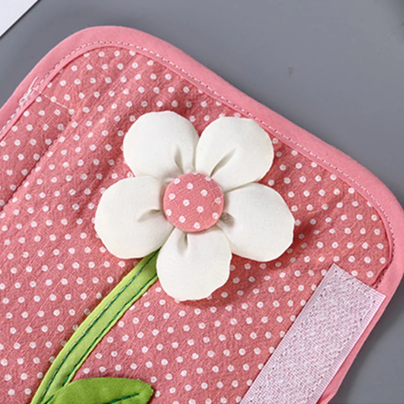 Cubierta de manija de refrigerador con estampado de lunares de flores 3D, manija de refrigerador de doble puerta, cubierta antifrío, decoración de cocina del hogar, 1PC