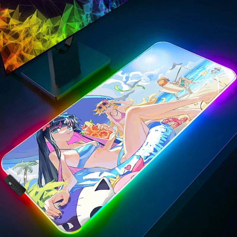 

LED Mouse Pad Gaming Accessories Gamer RGB PC Computer Cute Desk Mat Panty Stocking with Garterbelt Keyboard Tablet Pad Mousepad