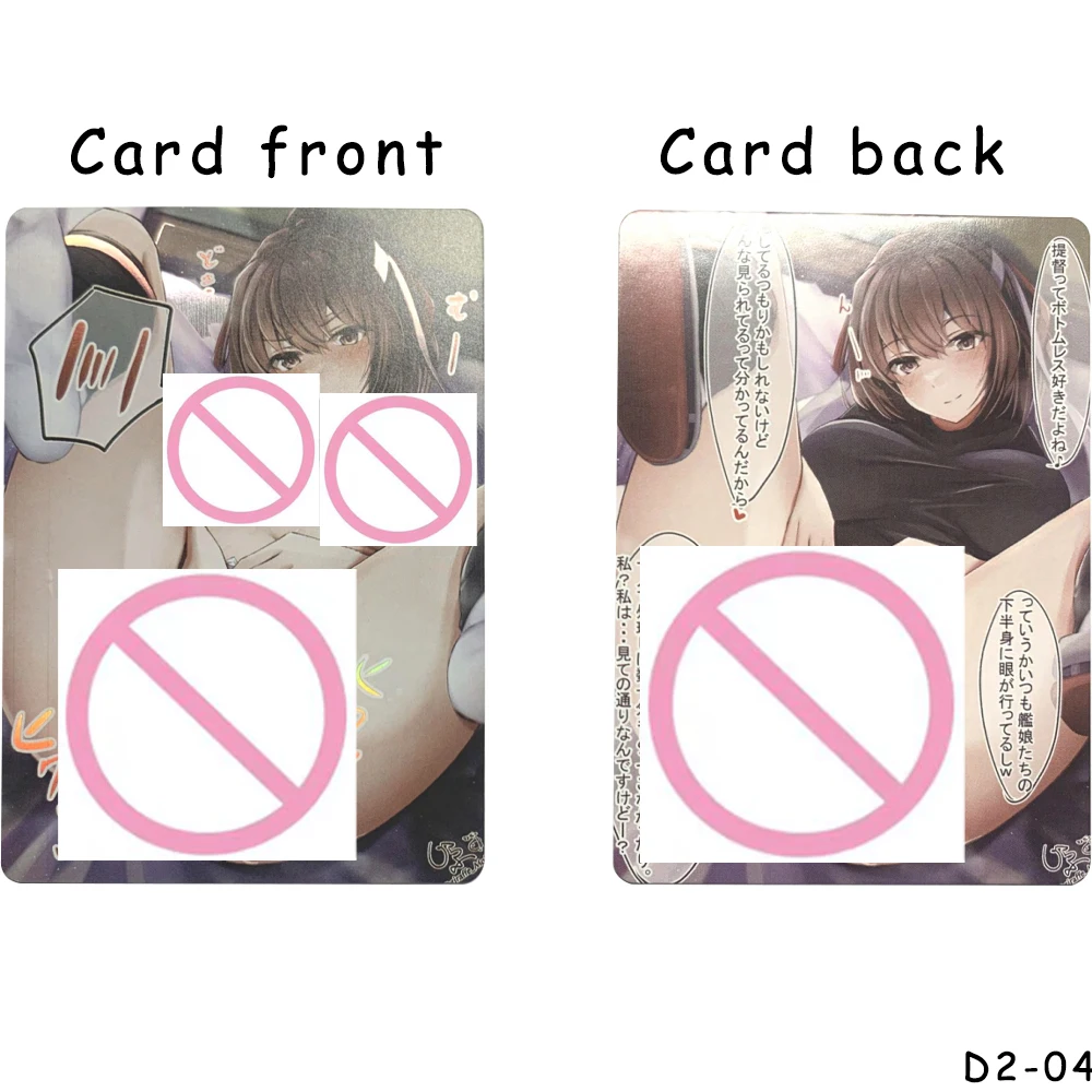 Waifu Anime Sexy nu Collection carte dessin animé japonais bande dessinée gros fesses gros seins fille nue carte réfractive Flash carte cadeaux