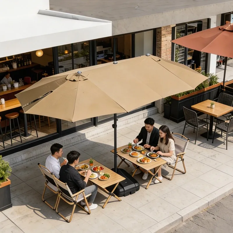 

Outdoor Parasol Courtyard Villa Three-headed Garden Roman Umbrella Shop Entrance Rooftop Terrace Large Sun Umbrella