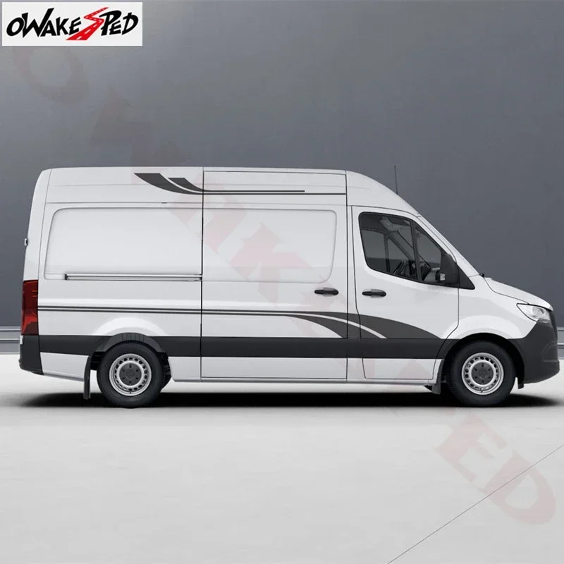 6pcs Car Stickers Racing Sport Stripes For  Sprinter Van Camper Motorhome Auto Body Door Side Decor Vinyl Decals