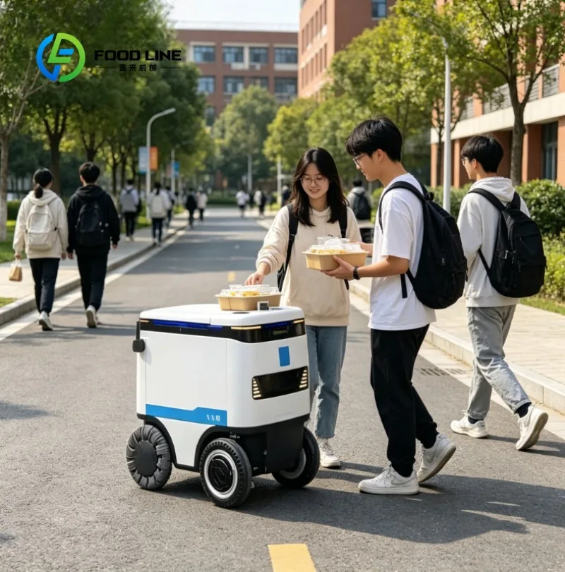 Custom Smart Delivery Robot with Robotic Arm for Indoor Outdoor Parcel Handling Last-Mile Express Delivery Solution