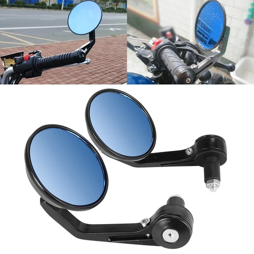 Espejos retrovisores redondos de aleación de aluminio para manillar de 7/8 "", espejos laterales para Motor de extremo de motocicleta, accesorios para motocicleta Cafe Racer