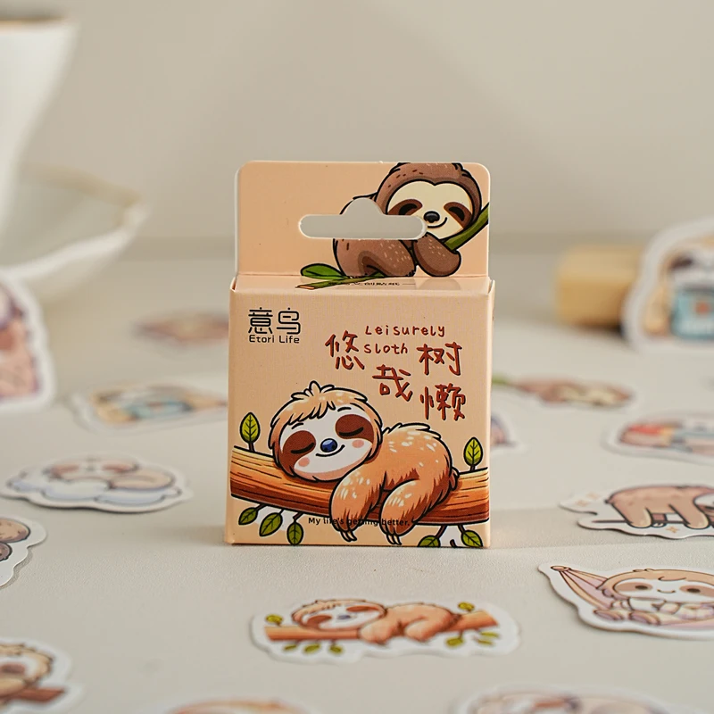 12packs/LOT Leisurely sloth series cute lovely retro decorative sticky label sticker