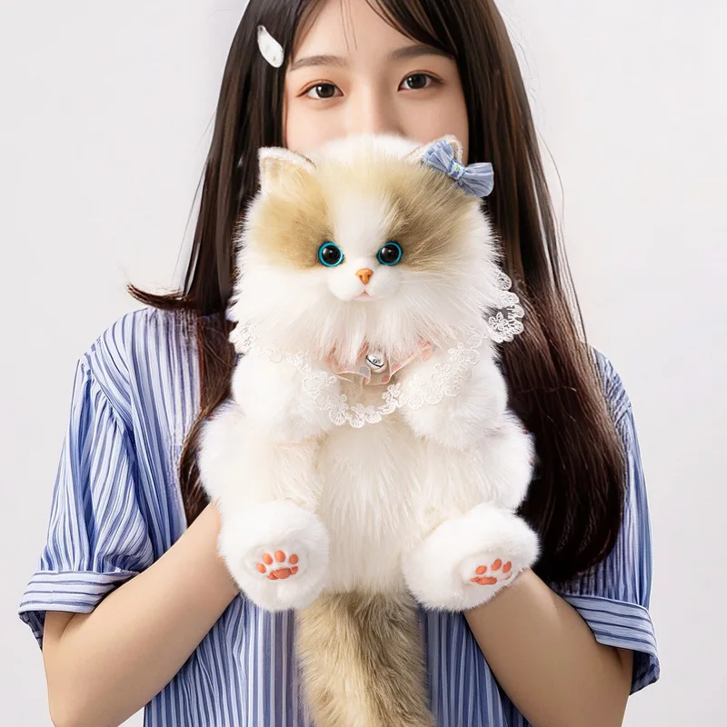 Meow Serie Cute Cat Plush Backpack - 30cm Stuffed Animal Doll Realistic Design Soft Toy for Girl Christmas Birthday Gift
