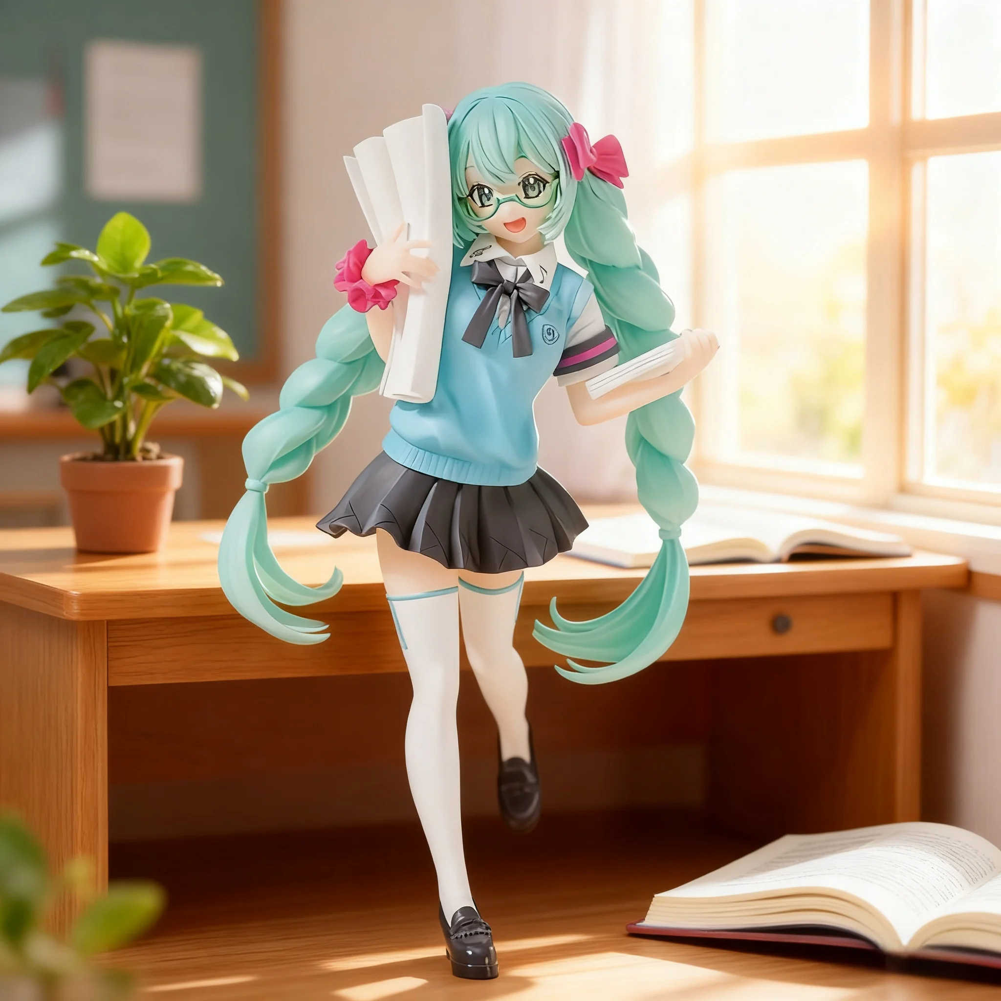 جديد 19 سنتيمتر أنيمي هاتسون ميكي 16th الذكرى التذكارية زي مدرسي شخصية عمل دمية لعبة مجسمة Otaku جمع اليد