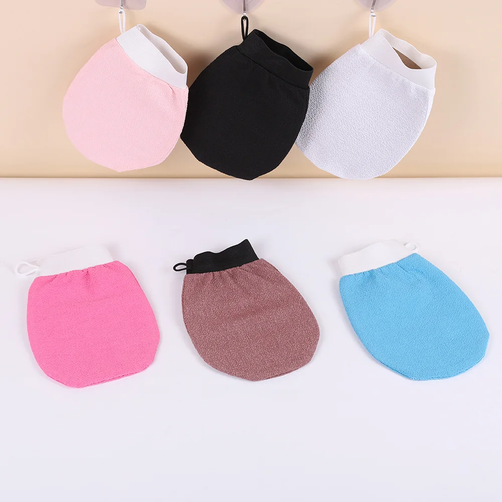 1 шт. двусторонние перчатки для ванны, скраб для чистки тела, отшелушивающее полотенце для душа, скруббер для спины, средство для удаления омертвевшей кожи, массажные инструменты для купания