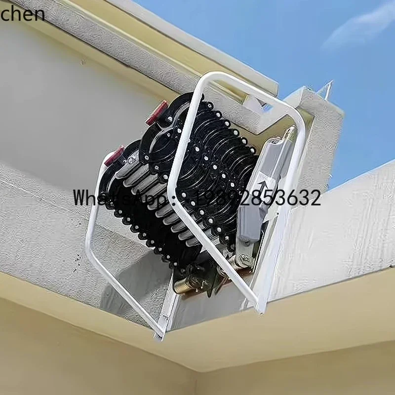 JX up-turn loft telescopic stairs indoor and outdoor lifting and shrinking folding wall hanging