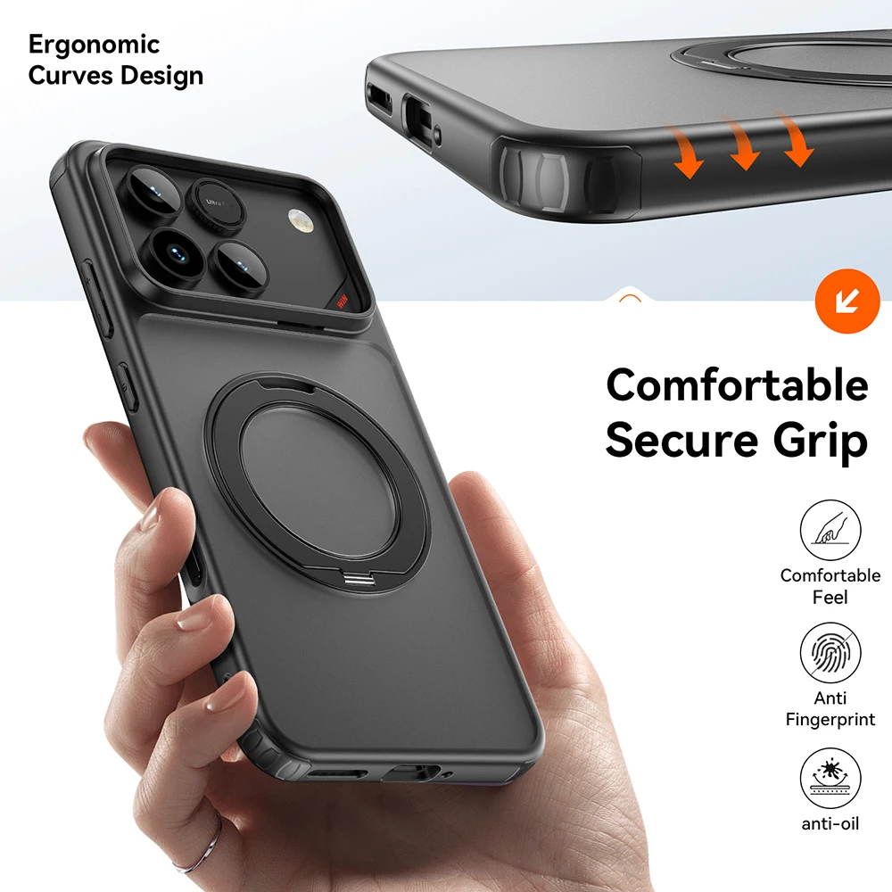 

360° Rotatable Ring Holder Bracket Shockproof Case For Honor Win Magnetic Wireless Charging Scratch-Resistant Silky Smooth Cover