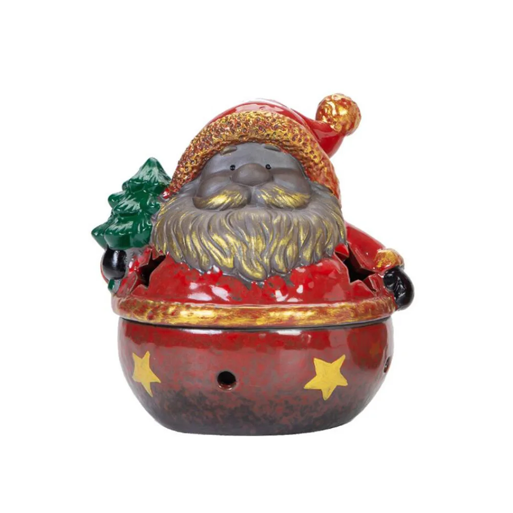 1Pcs Santa Claus Censer Christmas Aroma Stove Ceramic Incense Burner for Home Office Meditation Room Decorative Hollow Furnace