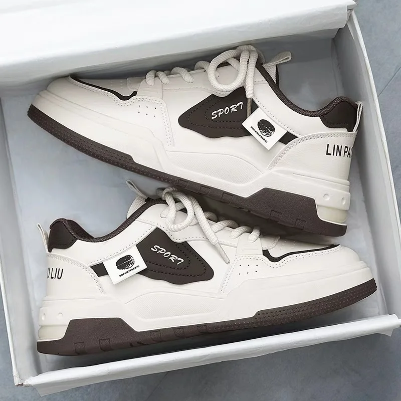 

Men's Lightweight Vulcanized Sports Shoe Black White Mixed Color Luxury Skateboard Shoes for Men Fashion Platform Men's Sneakers