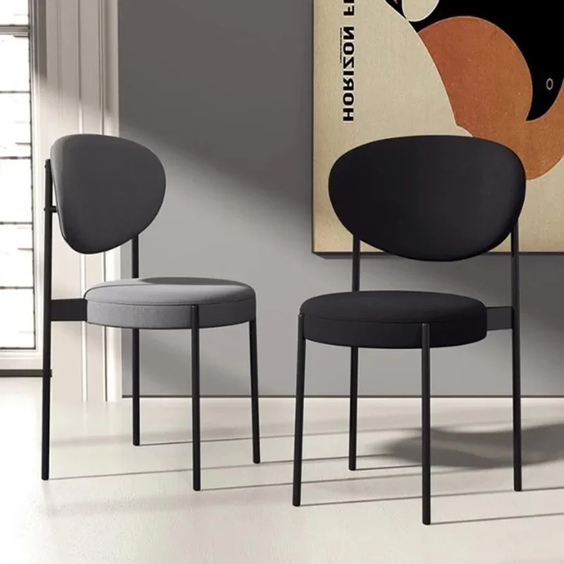 Trendy Modern Dining Chairs Upholstered Nordic Metal Living Dining Chairs Luxury European Cadeiras De Jantar Home Furniture