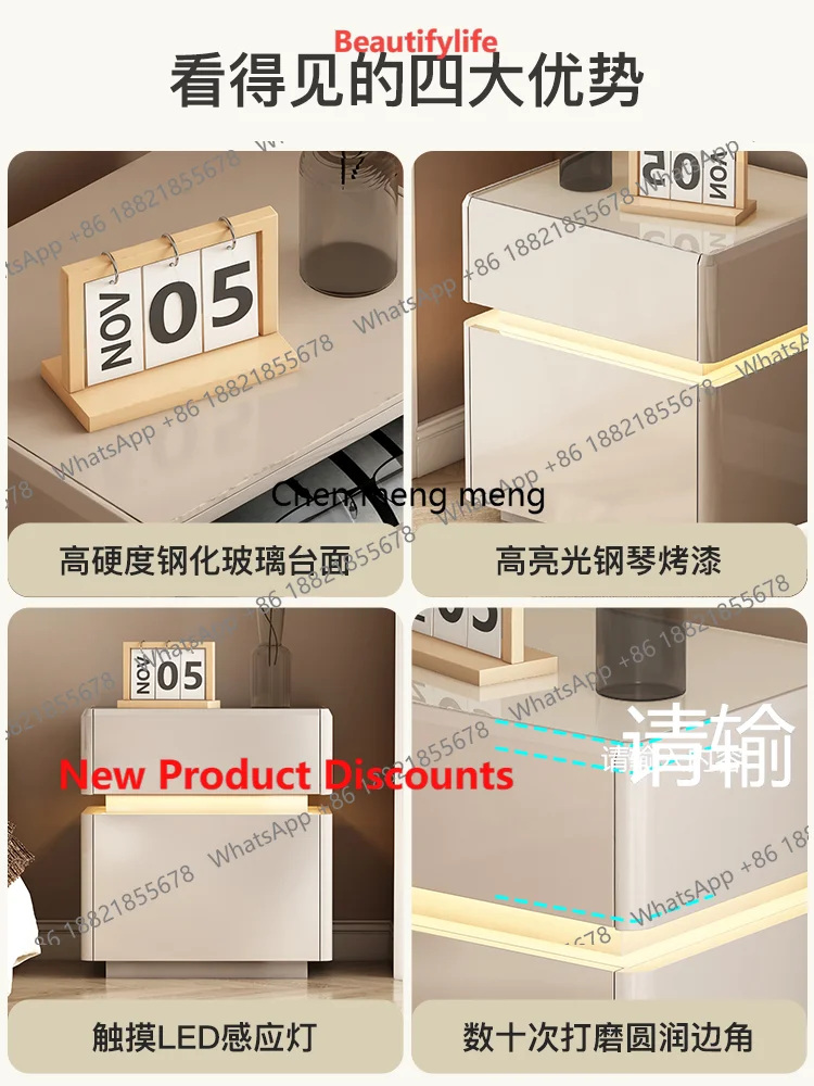 10 Smart bedside table, safe, integrated new home bedroom, light luxury, high-end sense, multi-function
