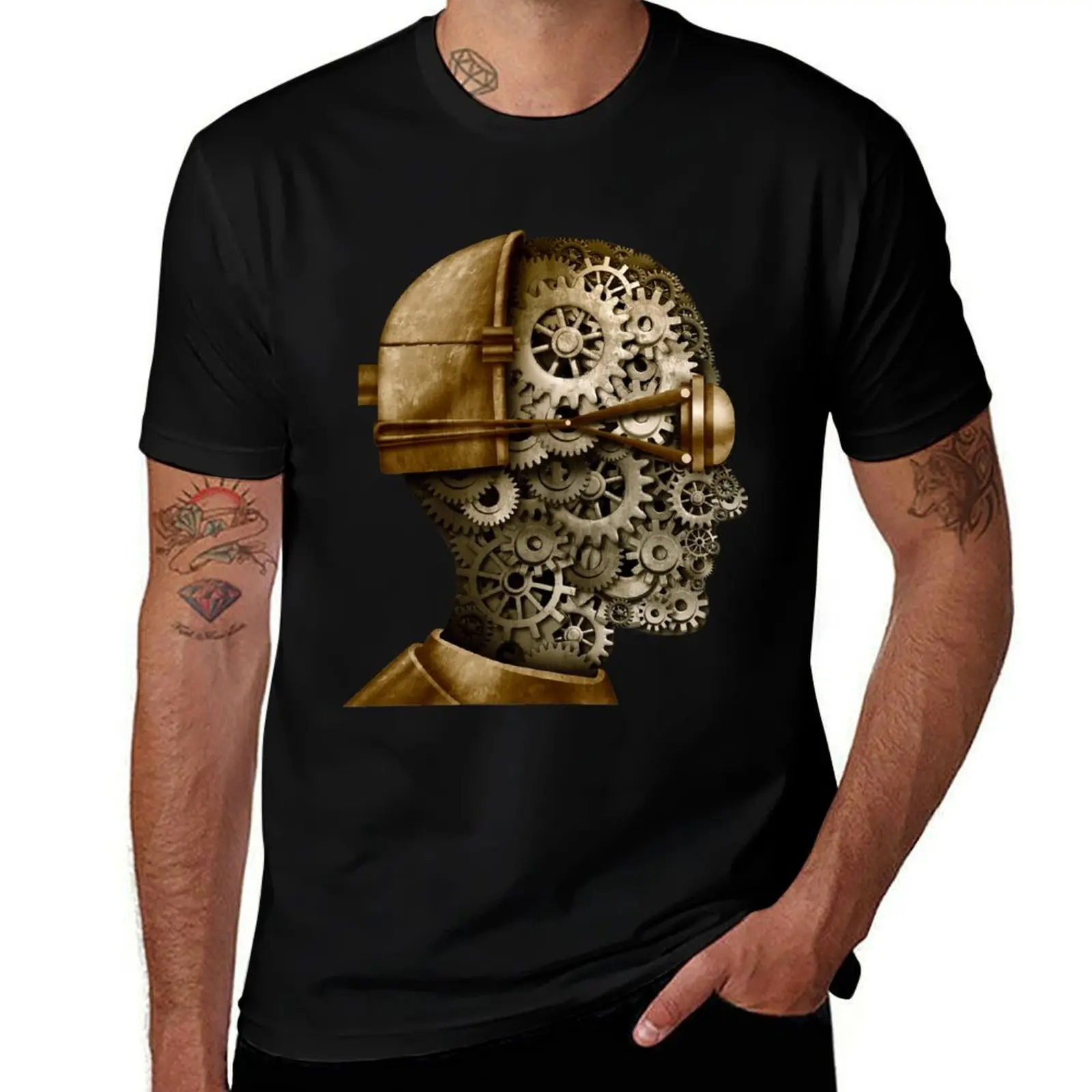 Steampunk Head T-Shirt Quick Dry Training Short Sleeve Tee
