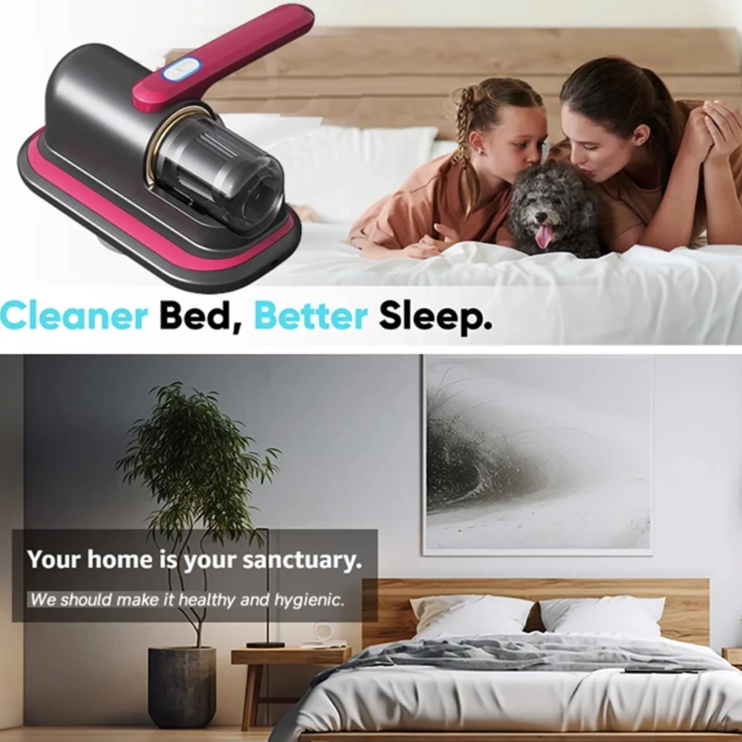 Household Mite Removal Instrument Vacuum Cleaner Handheld Small Portable Household Sofa Bed Sheet Mattress Dust Artifact