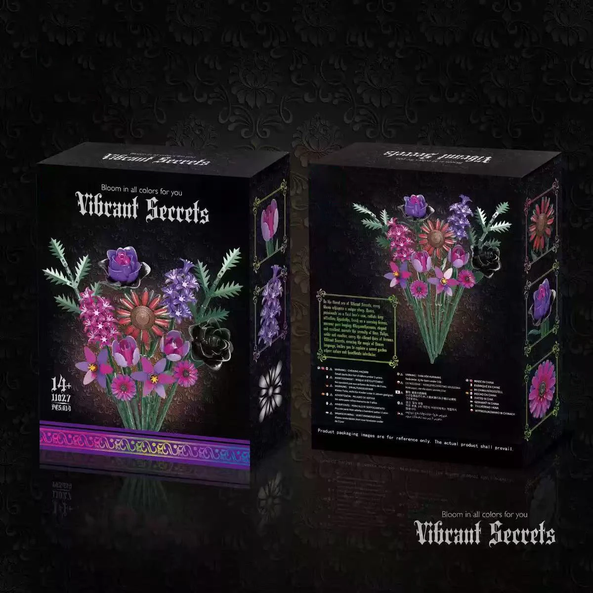 Zestaw klocków konstrukcyjnych 614 elementów, zabawka kwiatowa, prezent na Walentynki, model DIY do samodzielnego montażu kwiatów, zabawka świąteczna dla dziewczynek.