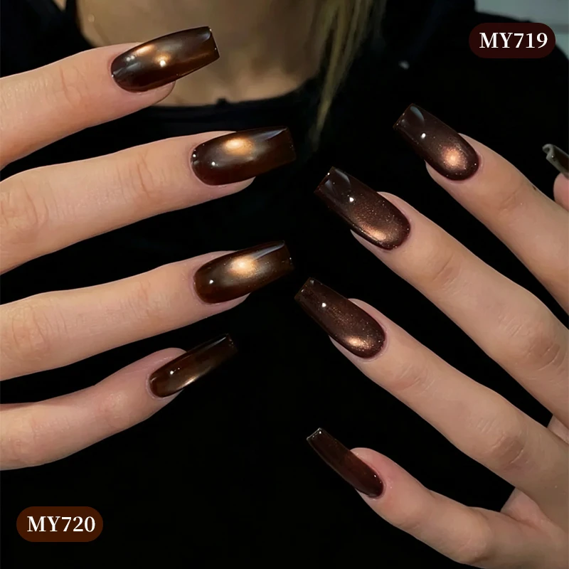 BORN PRETTY Coffee Chocolate Cat Magnetic Eye Gel Polish Golden Gradient 10ml Autumn Series Soak Off UV LED Nail Art DlY At Home