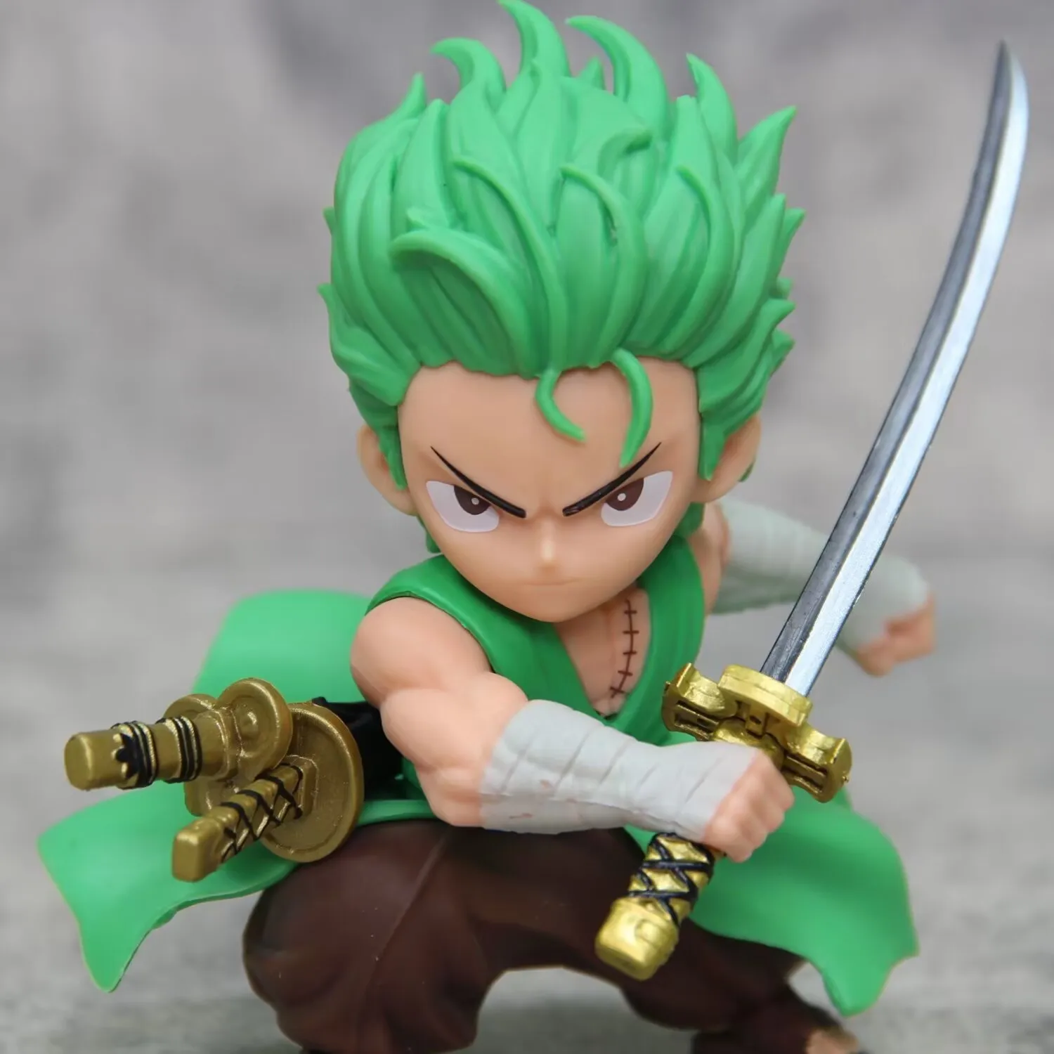 Anime GK One Piece Q-version Two Years Later ZORO One Knife Flow  PVC Action Figure Kids Gift 13cm