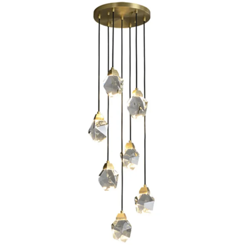 Irrecgular Crystal Modern Pendant Hanging Lamp LED Clear Diamond Cristal Chandelier Light Art Deco Indoor Kitchen Island