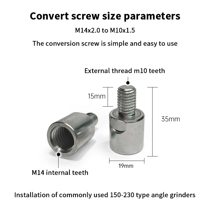 M5 To M10/M14 To M10 Multi-functional 3-inch Hand Electric Drill Conversion Rod Angle Grinder Conversion