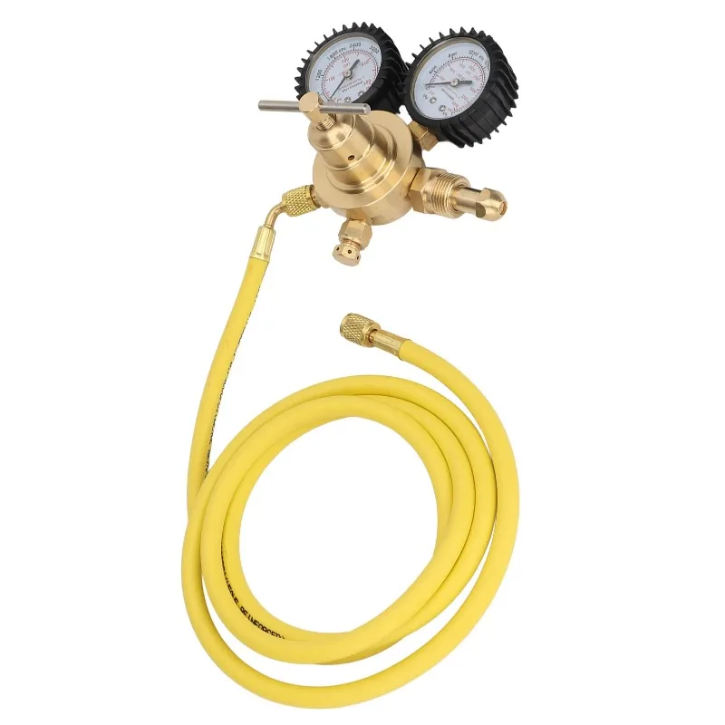 Gauge Pressure Gauge Regulator Test Kit Brass Inlet Outlet Connection with 200cm Hose Pressure Gauge