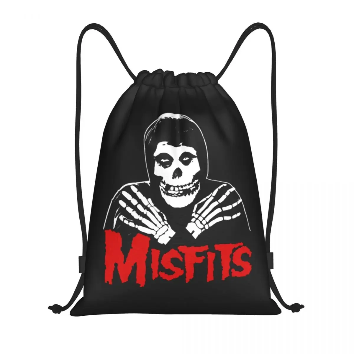 Heavy  Misfits Skull Drawstring Backpack Women Men Sport Gym Sackpack Foldable Horror Punk Training Bag Sack