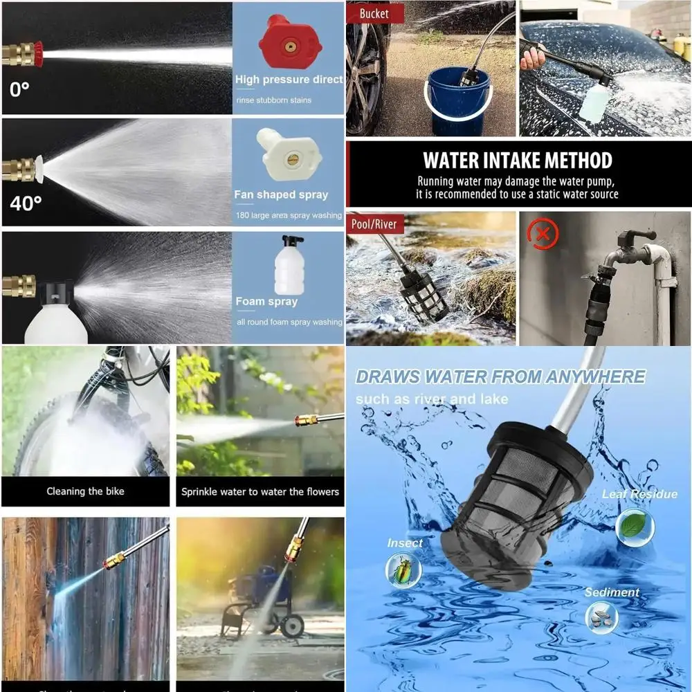

Cordless High Pressure Car Washer Gun,24V Portable Power Cleaner with Two 6000mAh Battery, 40 Min Run Time Total – Electric Jet
