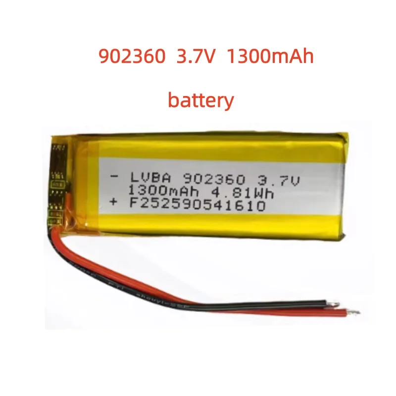 

902360 3.7V 1300mAh Polymer Lithium Rechargeable Battery for GPS Navigator MP3/4/5 Bluetooth Headset PS4 Batteries Diy Tools