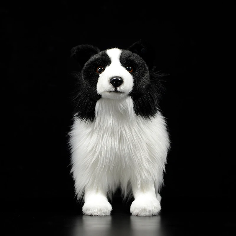 Muñeca de perro Samoyed de simulación, Animal de la vida Real, perro negro, juguete de peluche, modelo Original, regalo