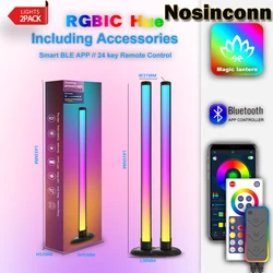 10W RGBIC Light Bar Bluetooth Smart App Control LED Desktop Ambient Light 42CM USB Music Sync LED light for Game Computer Room