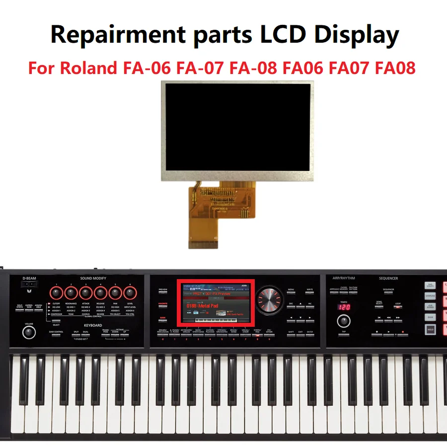 5 inch LCD Display For Roland FA-06 FA-07 FA-08 FA06 FA07 FA08 Matrix Screen Repair