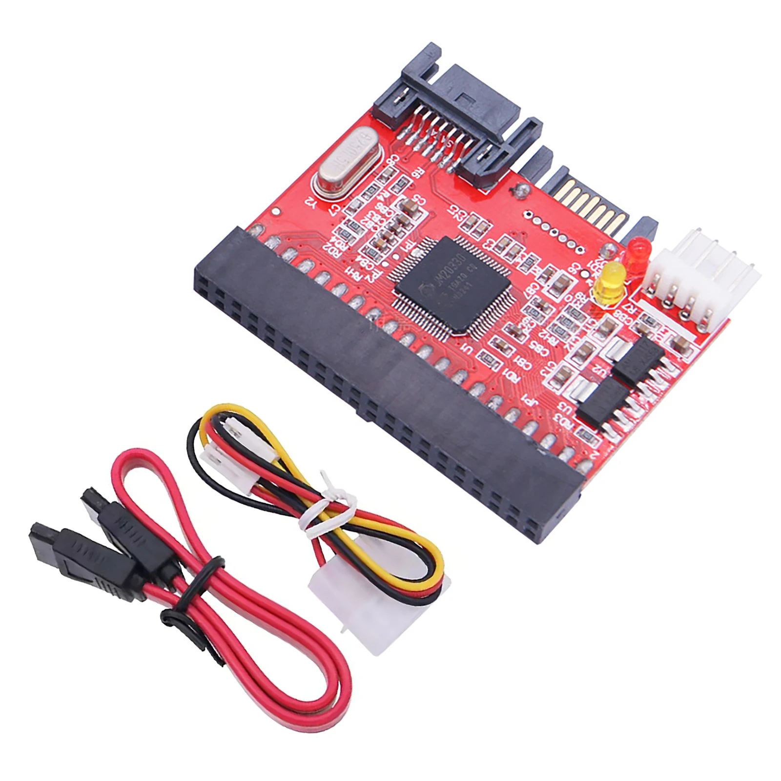 IDE to SATA Converter Adapter 1.5Gbps Bi-Directional for IDE HDD to SATA Motherboard with SATA Cable 4Pin Power Cable