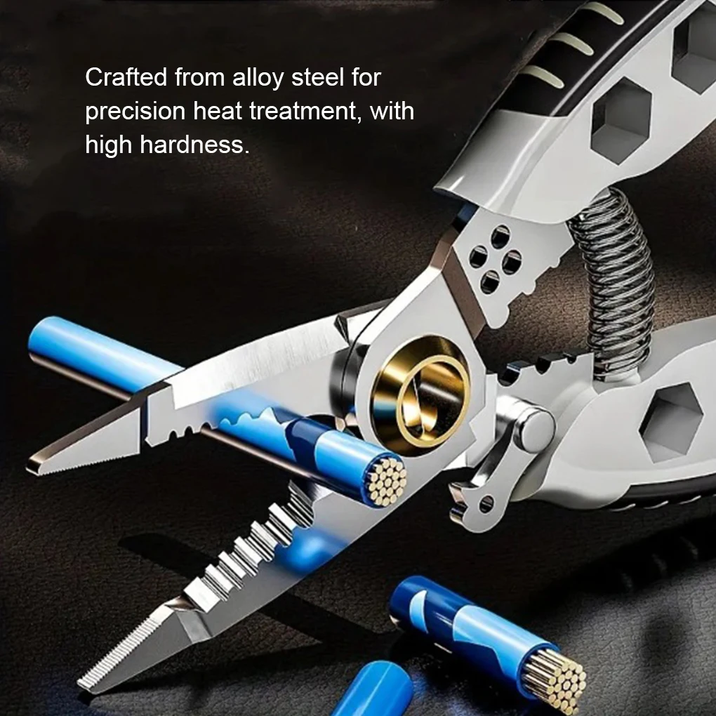 

White Rustproof Wire Stripper Pliers Easy-to Tool With Smooth Line Stripping Impact-resistant As Shown