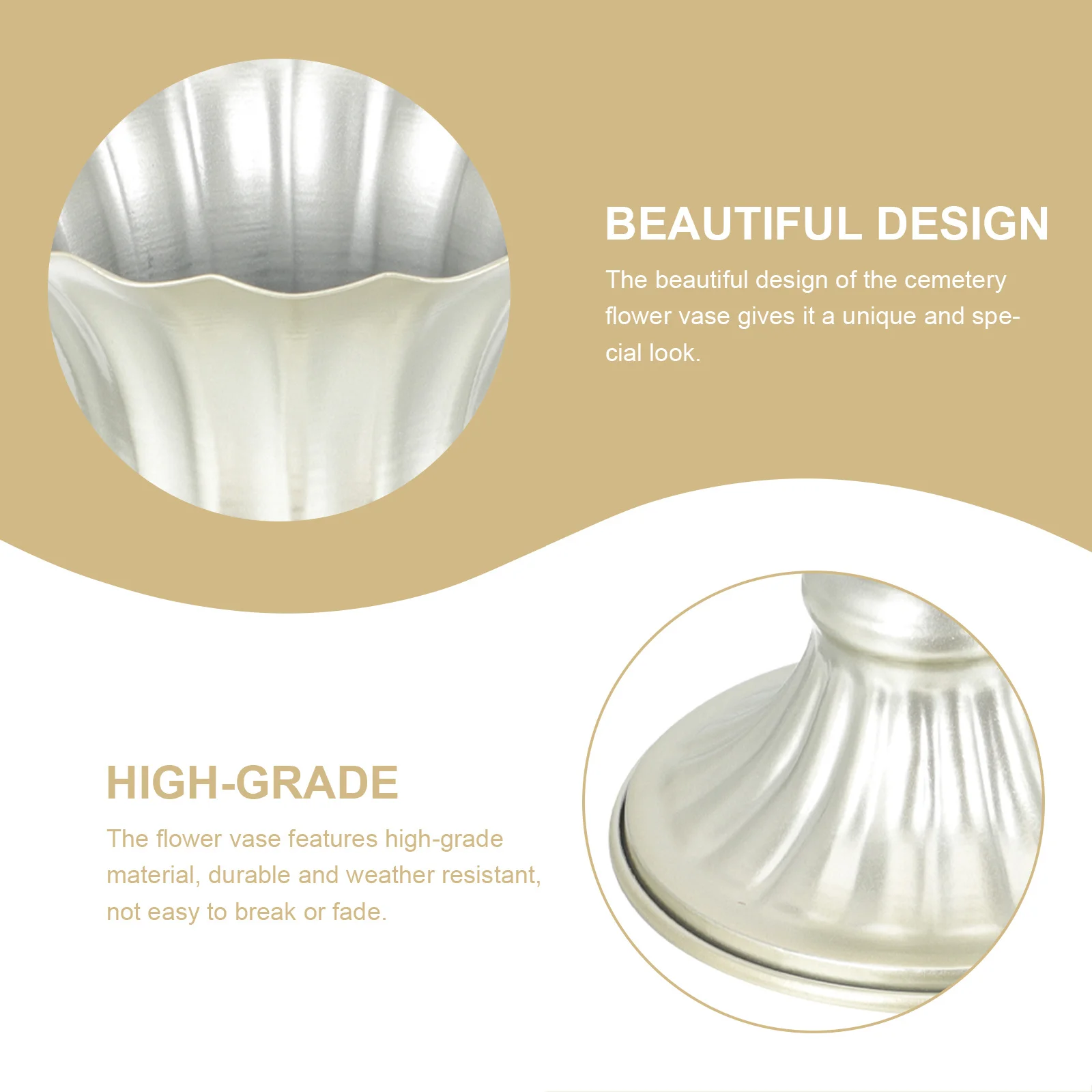 

2Pcs Cemetery Flower Vase Metal Graveyard Vase Long Lasting Design for Graveside Elegance Cemetery Flowerpot Graveyard Flowerpot