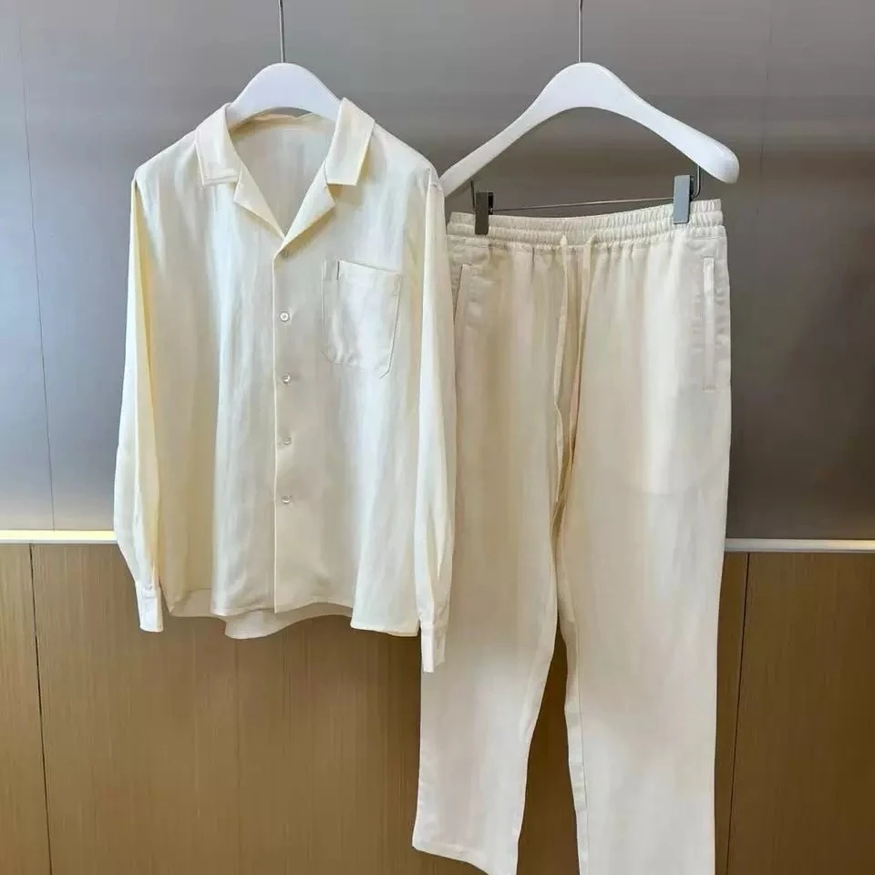 Italian Old Money BC Suit Long Sleeve Shirt Embroidered Casual Pants