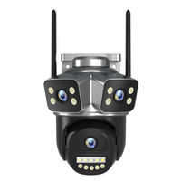 6MP UHD V380pro APP Triple Lens 3 Screen Wireless WIFI/4G  PTZ IP Dome Camera AI Humanoid Detection Home Security Monitor