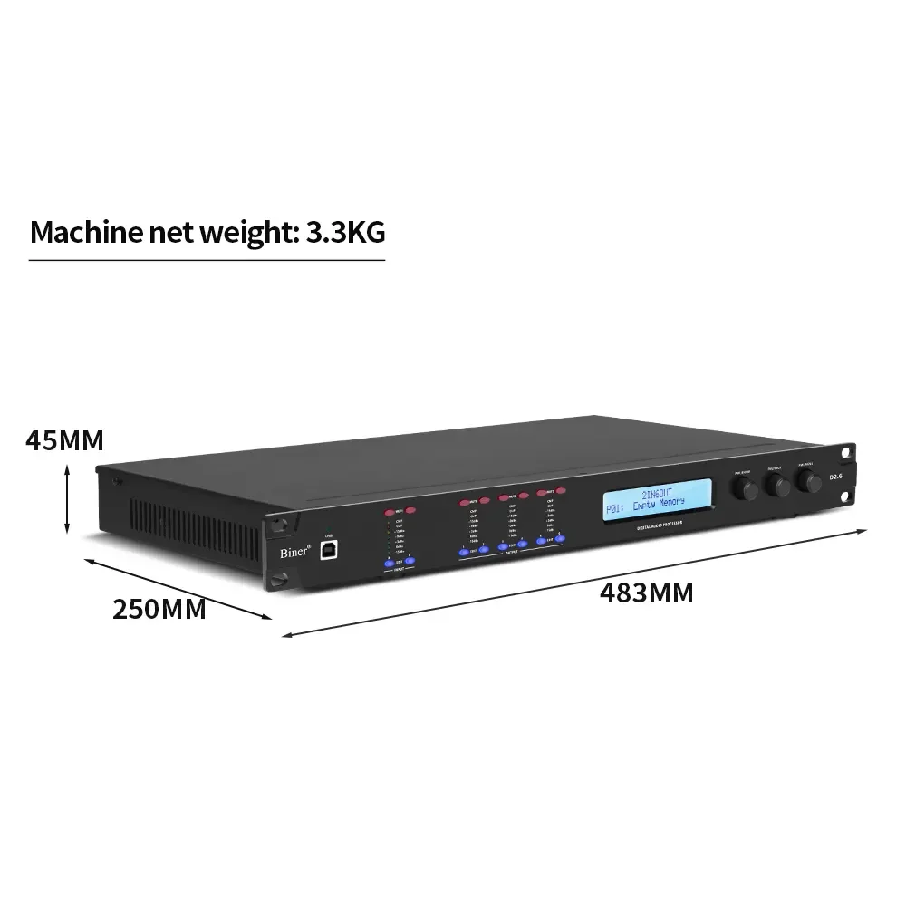 Biner-procesador de audio dsp profesional DSP260, mezclador de efectos de audio de eco digital dsp