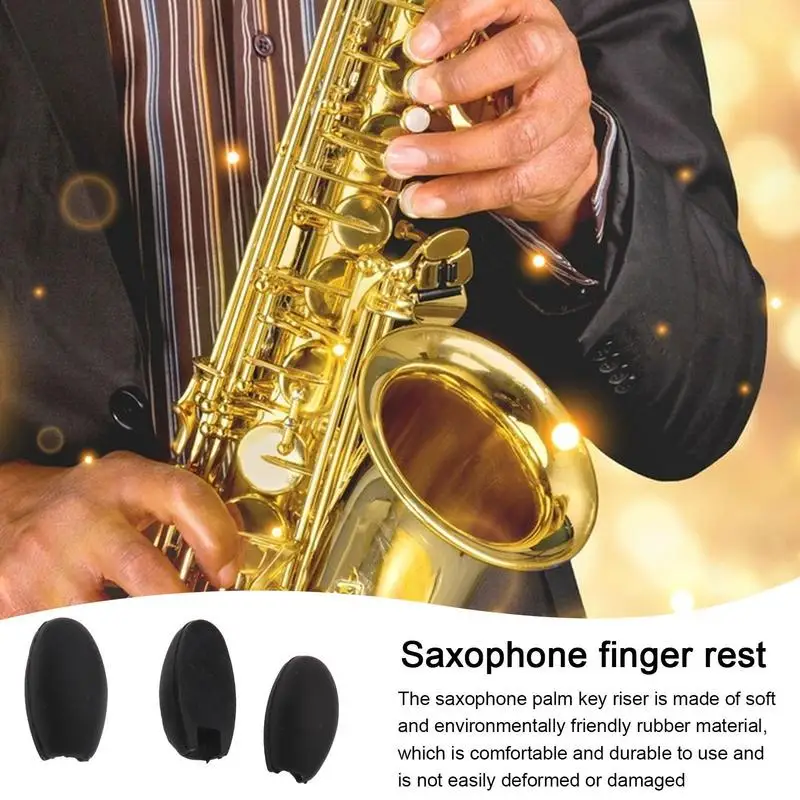 Saxophone Finger Rest Saxophone Cushion Rubber 3Pcs Mouthpiece Pads Comfortable Finger Rest Cushion Palm Key Pads For Playing