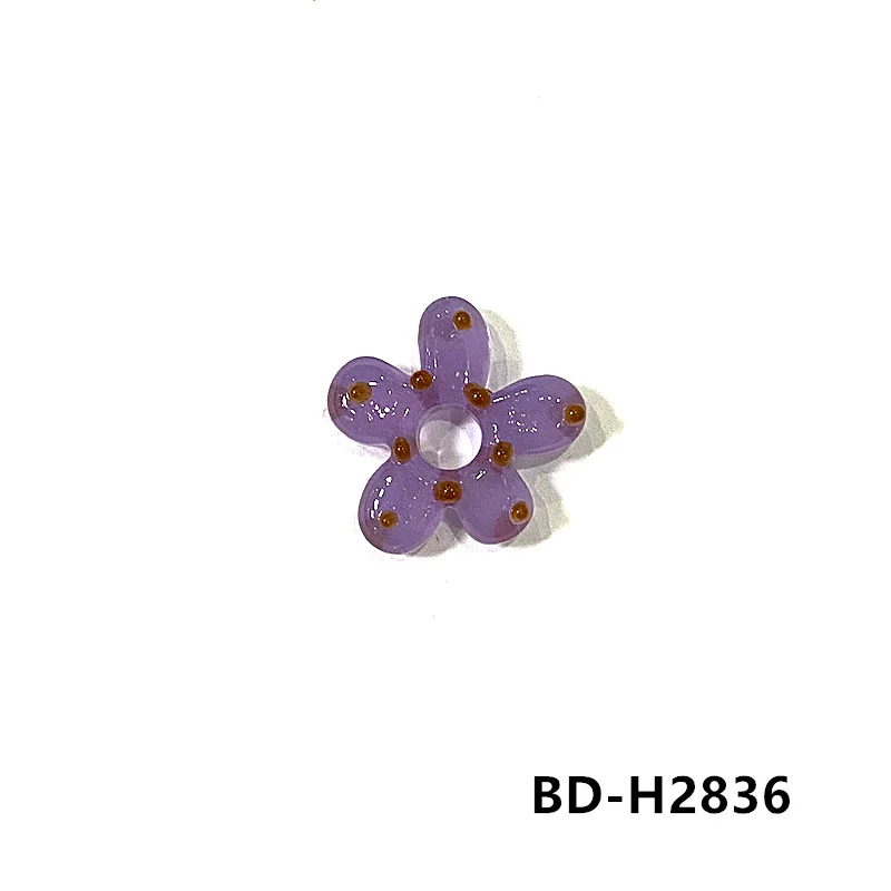 2Stück Dopamine farbige hohle Blumen Glasperlen INS Mini Blumen Charm Anhänger DIY Handgemachte Schmuckzubehör Bastelzubehör für Handwerker Perfektes Feiertagsgeschenk zur Armbänder Halsketten Herstellung – Detail 39