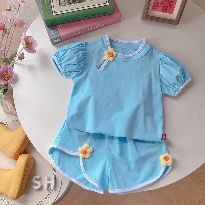 

New Summer Baby Clothes Children Girls Clothing Suit Short Sleeved T-Shirt Shorts 2Pcs/Sets Toddler Casual Costume Kids Outfits