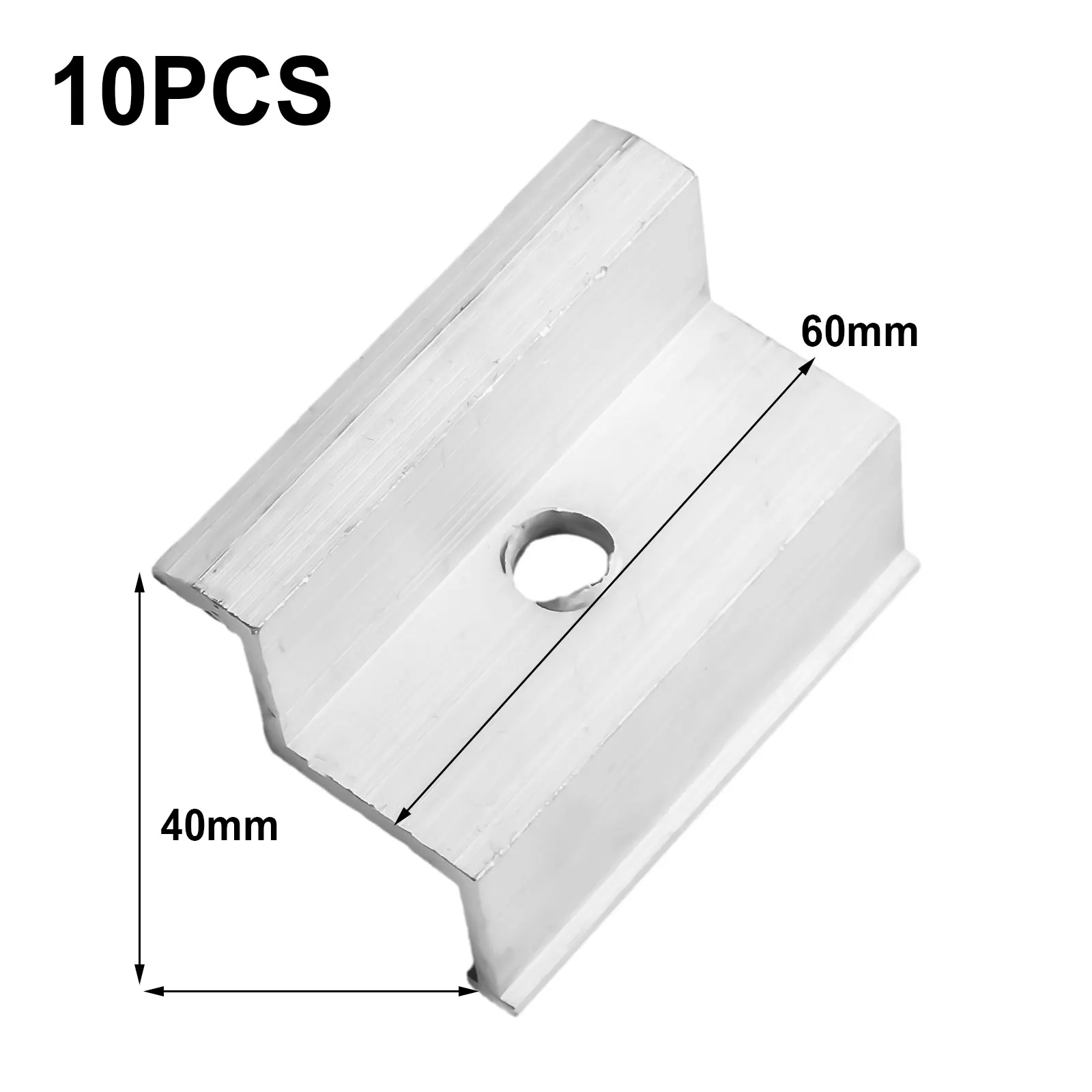 Silver Aluminum End Clamp 35mm 40mm Frame Height For Solar Panel Mounting System Roof Installation Hardware Accessories