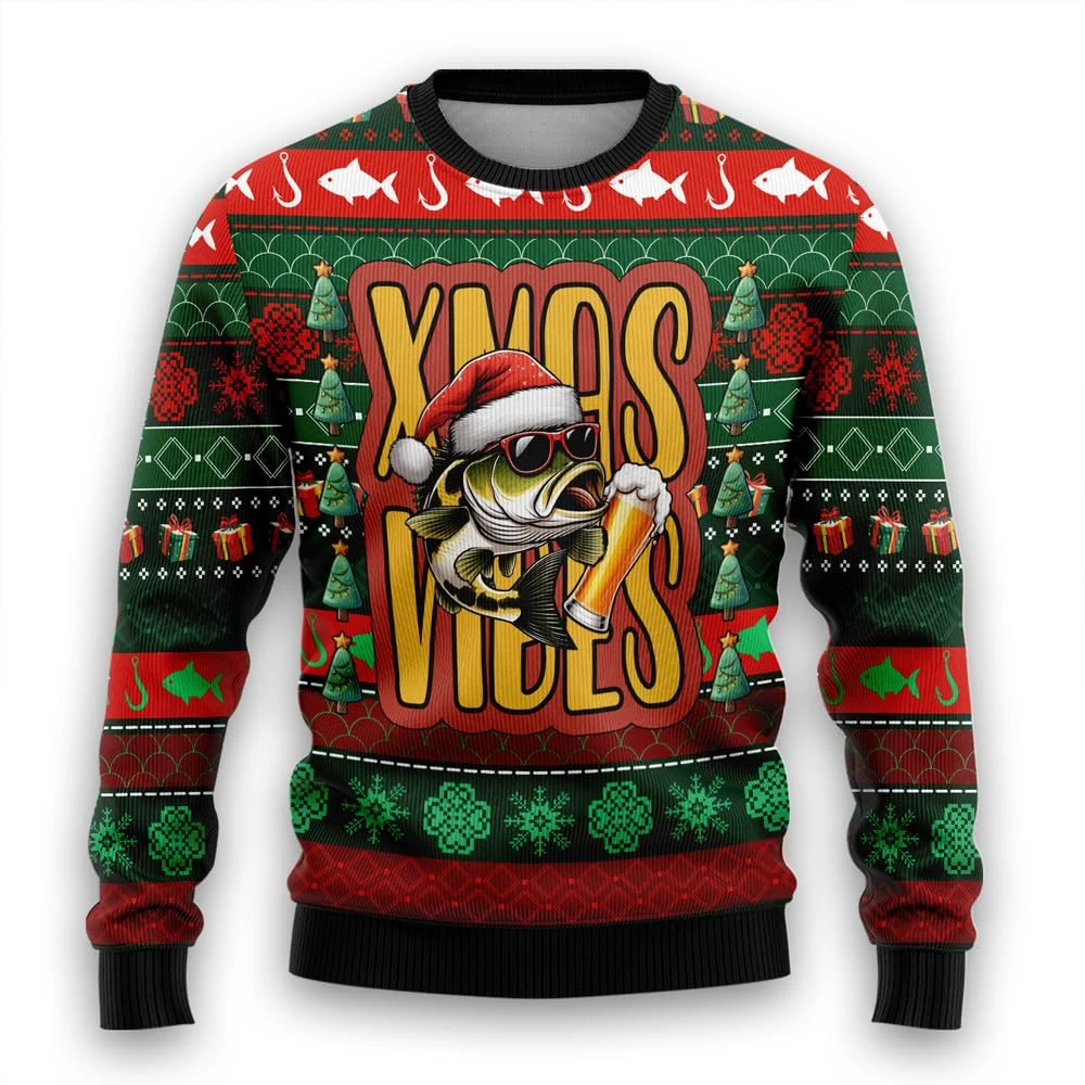 

Окунь Рыбалка Уродливый Рождественский Свитер Для Мужчин Одежда Хобби Форель Рыба Мужской Забавный Уродливый Свитер Рождественский Праздник Толстовка С Круглым Вырезом