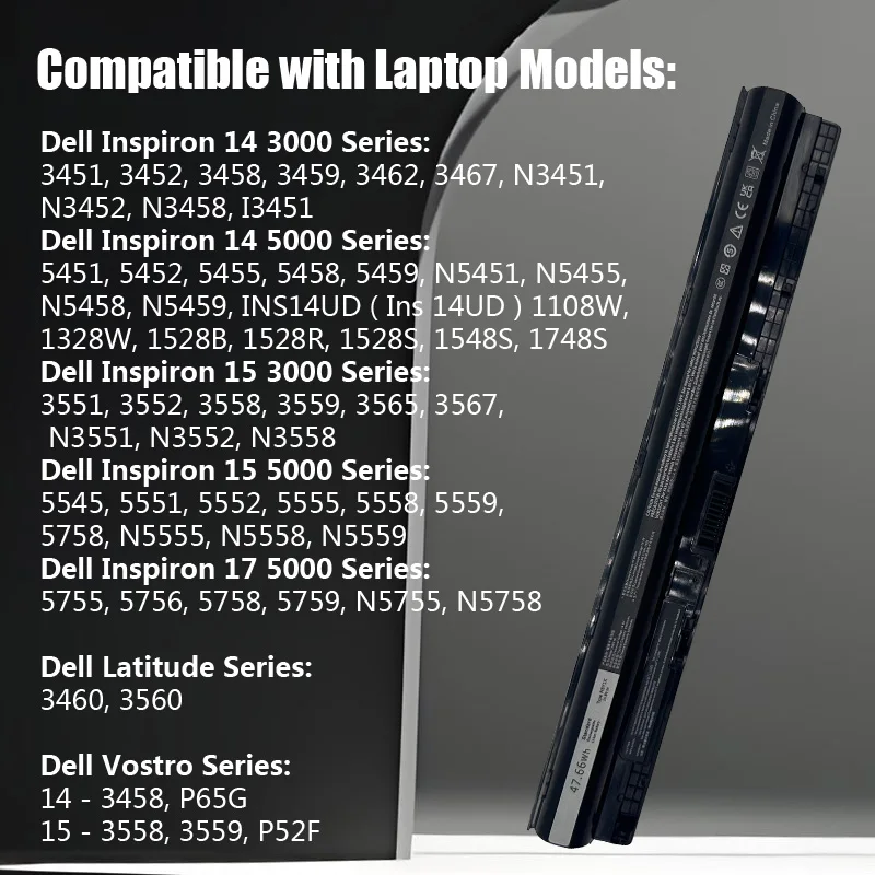 M5Y1K 47.66WH 14.8V بطارية الكمبيوتر المحمول لديل انسبايرون 14 15 17 5000 3000 سلسلة 5559 5558 3551 3451 3558 i3558 3567 5755