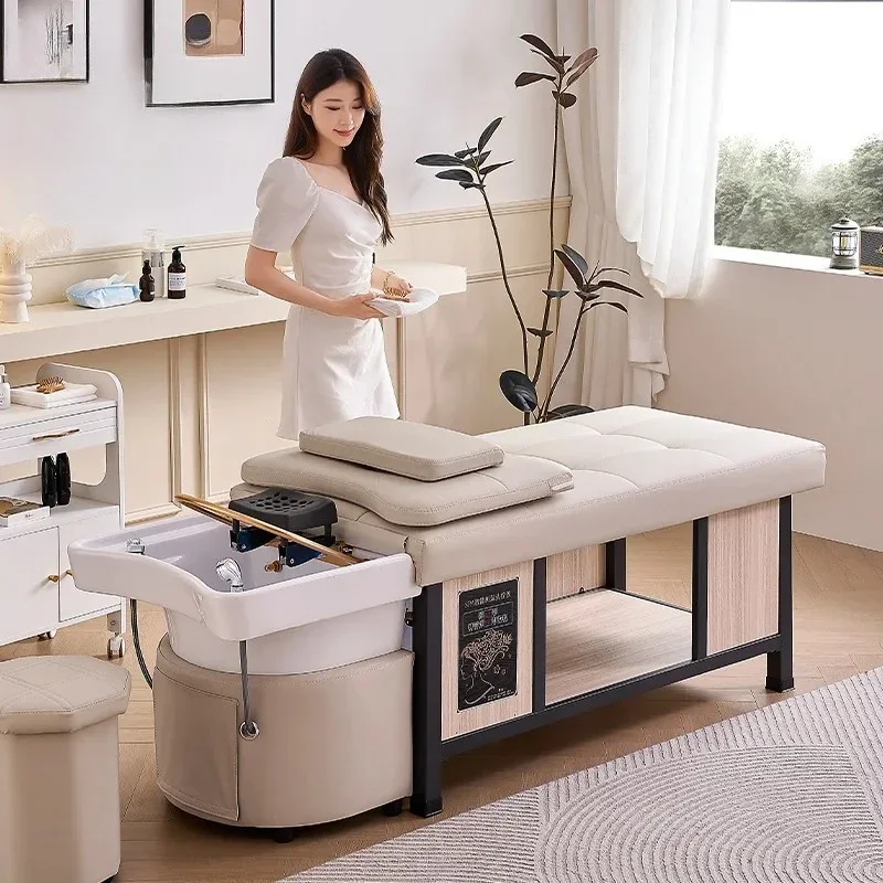#Head Spa Hair Washing Bed Equipment Stylist Foot Sink Shower Shampoo Chair Salon Luxury Adult Shampouineuse Salon Furniture611
