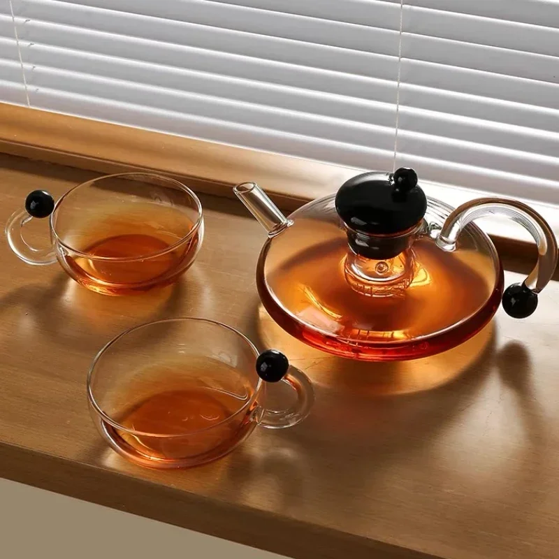 Glass Tea Set Heat Resistant Borosilicate Glass English Tea Set Scandinavian Style Teapot Tea Table Accessories Tea Brewer