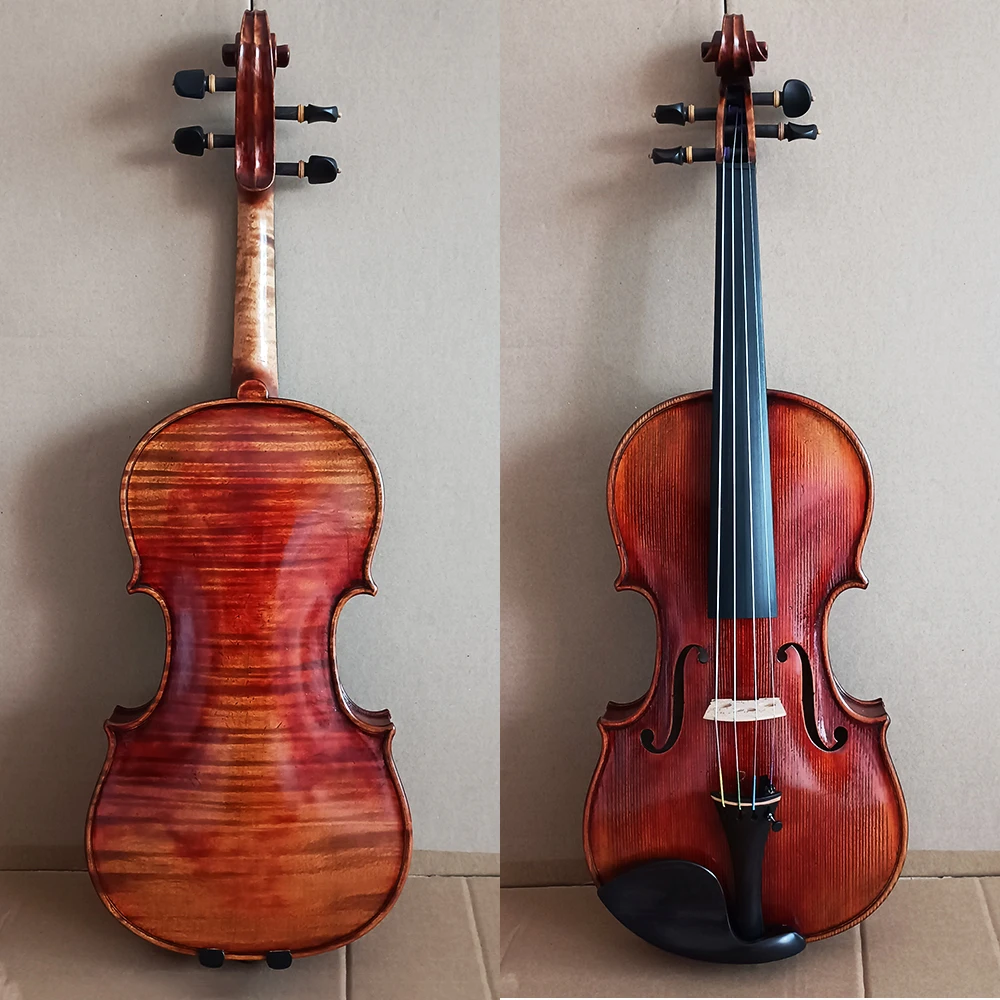 Strong tone！European fir Handmade violin 4/4 Deep Red Dragon Bone Blood Stradivarius 바이올린 كمان vionlin musical instrument violin